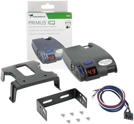 Tekonsha 90160 Primus IQ, Proportional Brake Controller for Trailers with 1-3 Axles, compatible with Ford, GM, Chevy, Dodge, RAM, Toyota, Jeep. Wiring Harness Sold Separately.