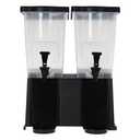 6 Gallon Beverage Dispenser, 22L Double Tank Juice Dispenser w/ 2-Faucets, Commercial Drink Dispenser, Detachable Plastic Tanks, for Party, Catering, Buffets, Restaurants, Black