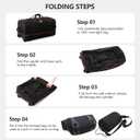 CONTAIL 32-Inch Rolling Duffle Bag, Expandable 110L-140L Capacity, Soft-Sided Foldable Design with Dual Wheels, No Traditional Telescoping Handle, for Travel, Business, Camping,Black-orange