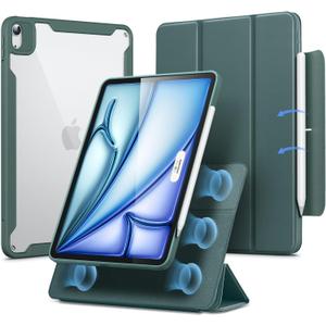 ESR for iPad Air 11 Inch Case M4/M3/M2 (2026/2025/2024), iPad Air 5th/4th Gen Case (2022/2020) 10.9 Inch with Pencil Holder, Removable Magnetic Cover, Vertical Stand, Rebound 360 Series, Green
