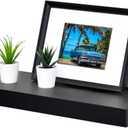 WELLAND 24 inch Black Mission Floating Shelves for Wall, Bathroom Wall Mount Shelves, Wood Modern Display Shelves, Book Shelves,for Bedroom,Living Room and Kitchen (23 3/5" x 9 1/4" x 2")