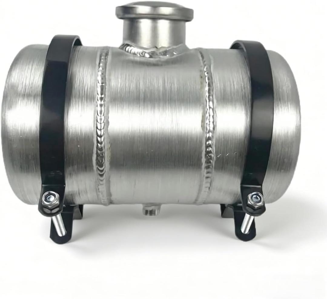 1 Gallon Spun Aluminum Gas Tank 6" x 10" Center Fill 1/4" NPT Outlet, For Mini Bike, Go Kart