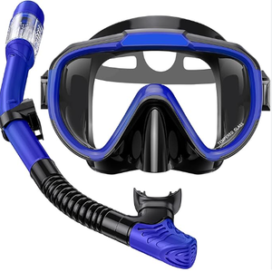 Snorkel Set Adults Snorkeling Gear Anti-Fog Panoramic View Swim Mask Dry Top Snorkel Kit with Carry Bag for Snorkeling Scuba Diving Swimming Travel