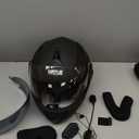 Motorcycle Bluetooth Modular Helmet, DOT Approved Dual Visor Full Face Flip up Bluetooth Integrated Motorcycle Helmets for Adults Men Women (Small, Matte Black)