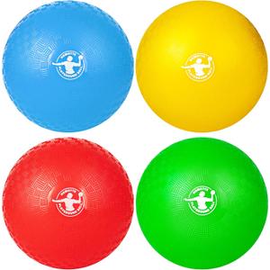 Homotte 4 Colors Playground Balls for Kids 3+ and Adults, 8.5 Inch Kick Balls, Four Square Dodge Balls Set for Outdoor Yard Lawn Beach Toy with Hand Pump