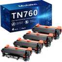 TN760 for Brother TN760 Toner Cartridges Used to MFC-L2750DW MFC-L2710DW HL-L2350DW HL-L2395DW HL-L2370DW DCP-L2550DW Printer High Yeild Black  4PK