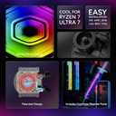 Cooler Master 240 Core II Liquid CPU AIO Cooler 240mm Radiator, Dual ARGB PWM Fans, Infinity Mirror Dual-Chamber Pump, Low Noise Cooling & Easy Installation, AMD AM5/AM4 & Intel LGA 1851/1700, Black