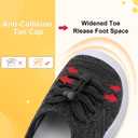 FEETCITY Toddler Slip On Shoes Boys Girls Wide Toddler Tennis Shoes Sports Walking Sneakers (Black)