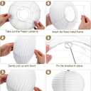 Treela 30 Pack White Chinese Japanese Paper Lanterns Decorative Hanging Round Paper Lantern Lamps for Wedding Birthday Party Decorations (10 Inch)