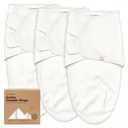 3-Pack Organic Baby Swaddle Sleep Sacks - Swaddles for Newborns, Infant 0-3 Months, Baby Girls, Boys, Soft & Snug Newborn Sleep Sack, Nursery Swaddling Blankets (Soft White, OS)