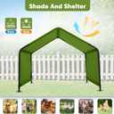 Dog Shade Shelter Outdoor 4'x4'x3' Tent for Large Medium Dogs, Outside Sun Rain Canopy Pet House for Livestock Pigs Cats with Waterproof Roof Ground Nails,Deep Green