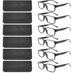 BLS BLUES Reading Glasses for Women/Men Blue Light Blocking, Fashion Readers Anti Eye Strain/Migraine Eyeglasses 6 Packs/Case (*Mix2)