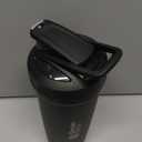 BlenderBottle Strada Shaker Cup Insulated Stainless Steel Water Bottle with Wire Whisk, 24-Ounce, Black