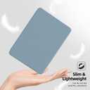 MOROCK Case for 7" Kindle Paperwhite(12th Generation-2024 Released), Fits Kindle Colorsoft Paperwhite Signature Edition, PU Leather and PC Clear Acrylic Back Cover, Auto Sleep/Wake, Misty Blue