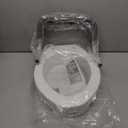 Compass Raised Toilet Seat with Arms, Elongated Toilets, 3.5 Inch High, Elevated Toilet Riser with Removable Padded Handles, Easy On and Off, Support 250 lbs, White