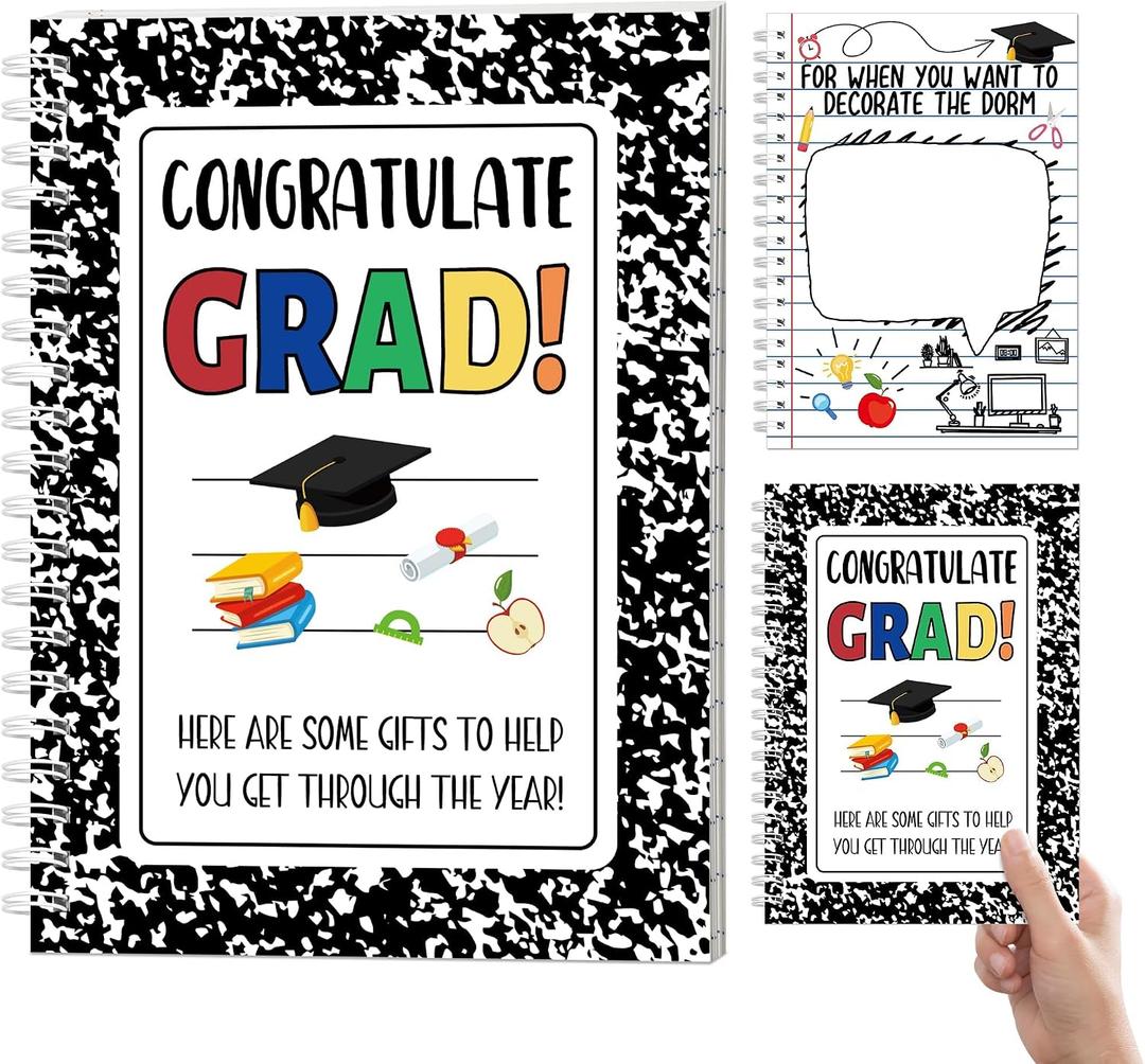gisgfim Graduation Gift Card Book 5x7 Inches, College Survival Gift Card Booklet Keepsake for High School Grads and College Students, Handwritten Present