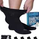 Doctor's Select Diabetic Socks for Men - 4 Pairs Diabetic Ankle Socks for Men | Non Binding Neuropathy Socks