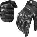 BORLENI Motorcycle Gloves Touch Screen for Men Women Padding Hard Knuckle Cycling Motorbike ATV Hiking Riding Climbing Glove, Medium