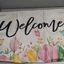 AVOIN colorlife Spring House Flag 28x40 Inch Double Sided Outside, Floral Welcome Yard Outdoor Flag