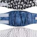 CuteBone Dog Belly Bands for Male Dogs Wraps Washable Doggie Diapers DM06M (M(14"-17"))