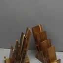 HKSZEH 2 Pack Acacia Wood 4 Inch Wide pamphlet holder stand 4Tier Flyer Display Stand 4×6 Inch Postcard Greeting Card Countertop Trifold Literature Holder Booklet Menu Organizer For Office Home