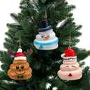 3 Pcs Funny Christmas Poop Gag Gifts Ornaments Resin Santa Claus Snowman Poop Tree Ornaments 3 Styles Christmas Hanging Decor for Xmas Trees Holiday Party Gag Gifts (Assorted)