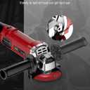 AVID POWER Angle Grinder 4-1/2 Inch 8.0 Amp 1000W Electric Grinder Tool 7-Variable-Speed Metal Grinder, 11,500 RPM, Paddle Switch with Lock-on Button, Cutting & Grinding Wheels and Side Handle - Red