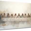 WAXWHELK The Last Supper Wall Decor Canvas Painting for Dining Room Modern Christian Jesus Art Religious Picture for Home and Restaurant, 32L x 16W