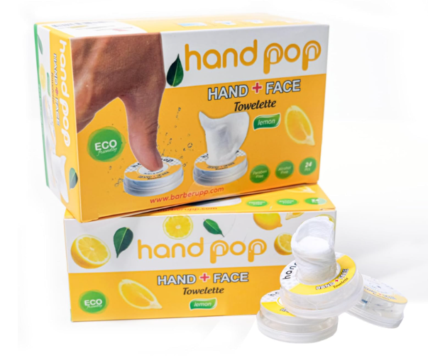 Hand Pop Lemon Scented Wipes  24 Pack of Travel Size Wet Towelettes, AlcoholFree, Wipes for Skin Hydration, Convenient, EcoFriendly, Refreshing, Fits in Gym Bag, Purse, Pocket, or Luggage