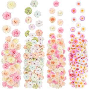 310Pcs Fake Flower Heads Mini Artificial Flower Bulk Silk Flowers for Decoration Small Faux Flower Heads Fabric Daisy Buds Floral for Crafts DIY Wedding Party Baby Shower Home Decor (Light Colors)
