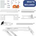 Window Air Conditioner Support Bracket, Universal Ac Window Bracket No Drilling and Tools Required, Heavy Duty Steel Holds Up to 220lbs, Fits Single Or Double Hung Windows, with Installation Manual