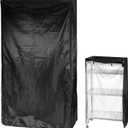 QWORK Storage Shelving Unit Cover, Wire Rack Cover for Shelf 36X14X72in, 210D Oxford Cloth, Keeps Rack Clean, for Home, Office, Storage and Garage, Black