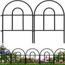 Decorative Garden Fence, 21.67ft(L) x 17in(H) Metal Fencing, 20 Pack, Black, Classic Style, Animal Barrier, Garden Border