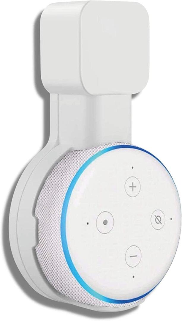 Sintron Wall Mount Holder for Dt 3 & UK Google Mini, Smart Home Outlet Wall Mount Stand Hanger for Dot 3rd Generation Speaker Holder, Space Saving Accessories Without Messy Wires, for Room (White)