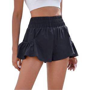 BMJL Womens High Waisted Shorts Athletic Running Shorts Workout Gym Quick Dry Flowy Shorts with Pockets (X-Small, Black48)