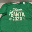 Team Santa 2025 Santa Claus Hat Christmas T-Shirt Size Medium Color Green