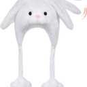 Animal Hat with Moving Ears Jumping Pop Up Beating Plush Cap Holiday Cosplay Dress Up Crazy Funny Gift for Kids