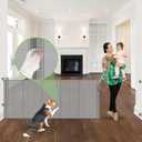 96 Inch Wide Reinforced Retractable Dog Gate with Support Rods - Prevent Crawling Under, Extra Long Retractable Baby Gate Large Dog Gate Indoor/Outdoor Retractable Pet Gate, Gray