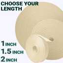 TECEUM 3/4" & 5/8" & 1" & 1.5" & 2" Webbing 10 25 50 Yards 40+ Colors Heavy Duty 1 Inch 1.5 Inch 2 Inch Backpack Straps Webbing for Outdoors Indoors Crafting DIY, Caramel