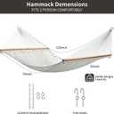 JoyView Traditional Rope Double Hammock - Hand Woven Polyester Hammock with Hardwood Spreader Bar 450lb Capacity for Outdoor Indoor Patio Yard - White