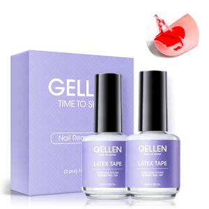 Gellen Gel Polish Remover Latex Tape for Nails, Fast Drying Liquid Latex Nail Polish Barrier Peel off Latex Tape Gel Remover Kit Cuticle Guard for Nail Art Liquid Latex Barrier Protector (A3- 2 Pcs Latex Tape)