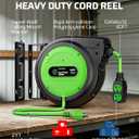 DEWENWILS 20 Amp Extension Cord Reel 40FT, ETL Listed, Green