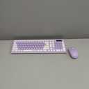 Wireless Keyboard and Mouse Combo, Full-Sized Wireless Keyboard and Adjustable DPI Mouse, 2.4GHz USB Receiver, Wireless Keyboard and Mouse for PC, Windows, Desktop, Laptop (Purple)