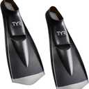 TYR Flex Swim Fins 2.0 Men`s Size11-13, Women`s Size 12.5-14.5 (Black/Grey)