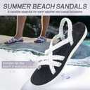 MEGNYA Women's Comfortable Walking Sandals with Arch Support, Athletic Hiking Sandals with Handmade Straps, Outdoor Soft Water Sandals for Beach Poolside Travel Camping (8.5, W24-white)