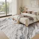 Area Rugs for Living Room: 8X10 Abstract Washable Rug Modern Neutral Large Soft Stain Resistant Non-Slip for Bedroom Dining Room Indoor Home Office Carpet - Taupe