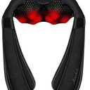 Mirakel Neck Massager for Pain Relief Deep Tissue, Shiatsu Shoulder & Back Massager with Heat - Ergonomic Design Massage, Electric Kneading Whole Body Massager Christmas Gifts for Women, Men, Dad, Mom