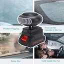 Diydeg Car Heater, Fast Heating Portable Space Heater, Quiet Battery Powered Windshield Defogger, Window Defroster for Most Cars, Sedan, Electric Tricycles, Home, Office, Indoor Use