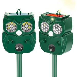 Solar Ultrasonic Animal Repellent Outdoor, 2Pack Waterproof Deer Repellent Devices with RIP Motion Sensor LED Flashing Lights, Cat, Raccoons, Skunks, Rabbits Deer Deterrent Outdoor