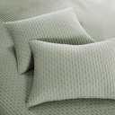 Levtex Home Cross Stitch Reversible King/Cal King Quilt Set (106x92in) and 2 Pillow Shams (36x20in) - Stitch Texture - Desert Sage - Cotton King Size Quilt Bedding Set - Lightweight Soft Pre-Washed